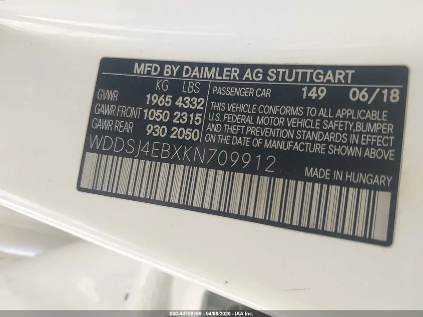 2019 MERCEDES-BENZ CLA 250  