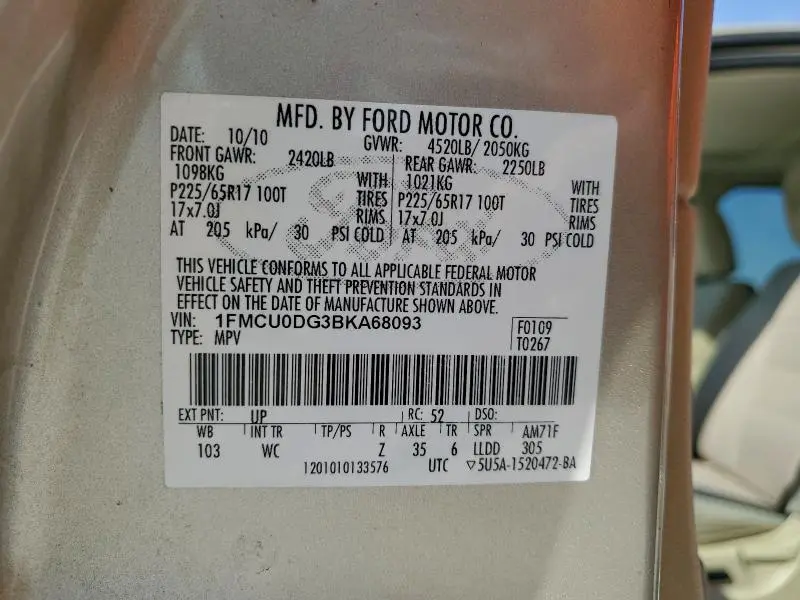 2011 FORD ESCAPE XLT  