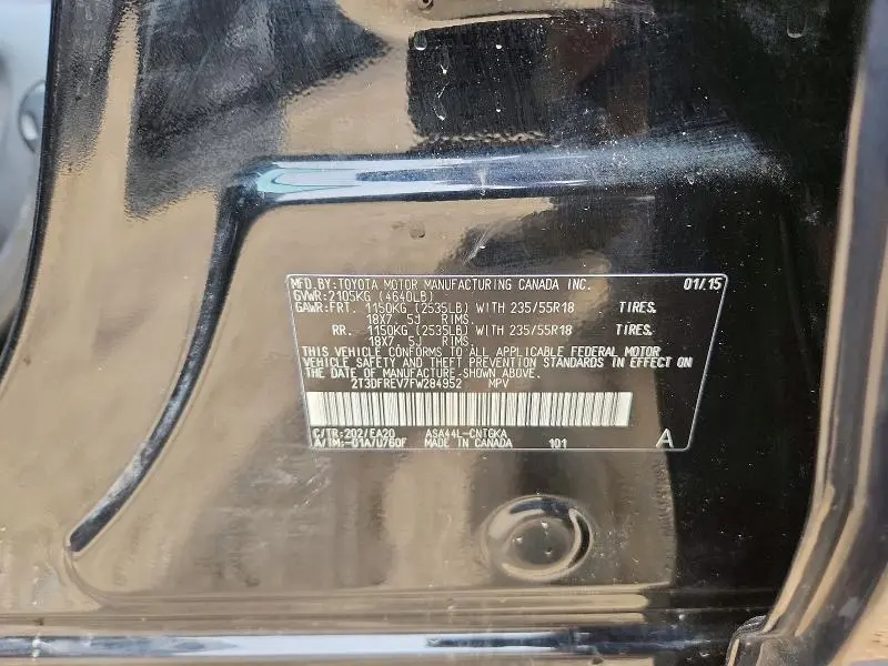 2015 TOYOTA RAV4 LIMITED  
