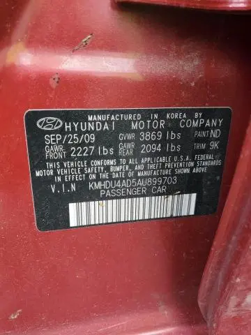 2010 HYUNDAI ELANTRA BLUE