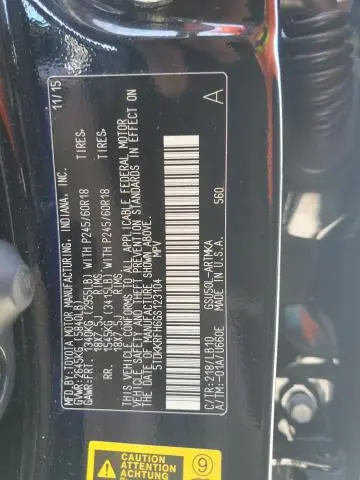 2016 TOYOTA HIGHLANDER XLE  