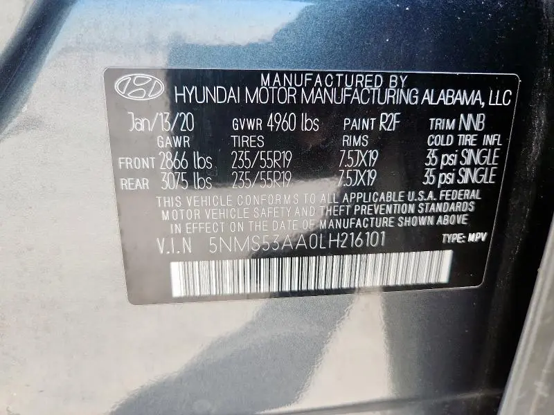 2020 HYUNDAI SANTA FE LIMITED  