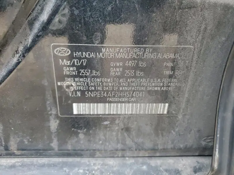 2017 HYUNDAI SONATA SPORT  