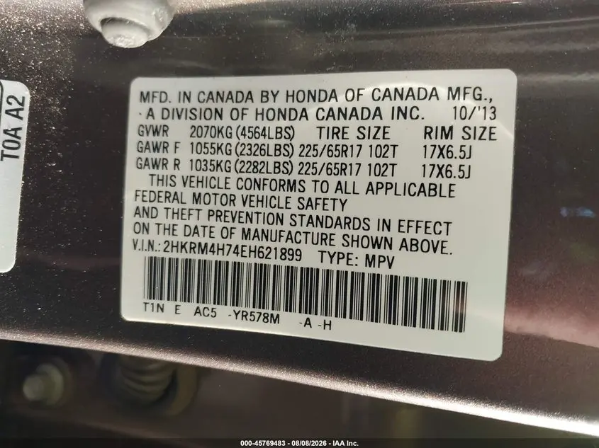 2014 HONDA CR-V EX-L