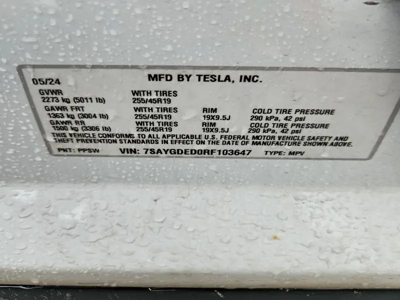 2024 TESLA MODEL Y   