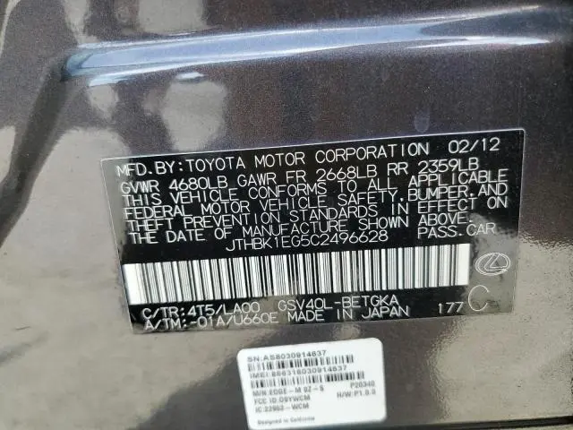 2012 LEXUS ES 350
