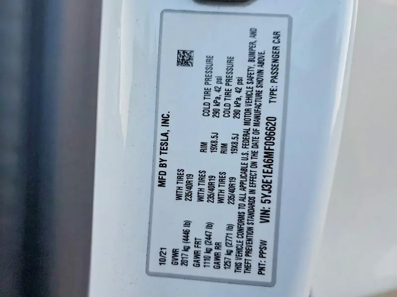 2021 TESLA MODEL 3   