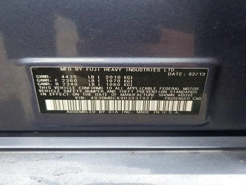 2013 SUBARU LEGACY 2.5I PREMIUM  