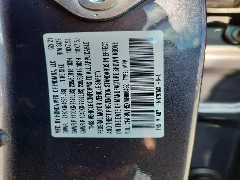 2021 HONDA CR-V EX  