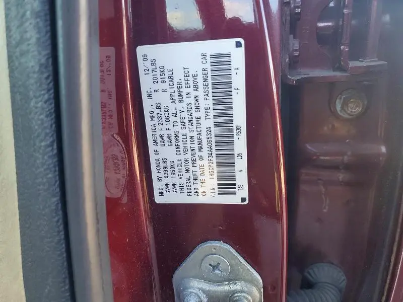 2010 HONDA ACCORD LX  