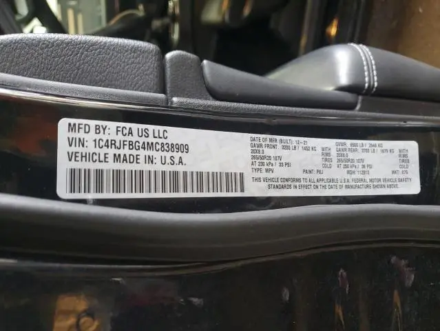 2021 JEEP GRAND CHEROKEE LIMITED  
