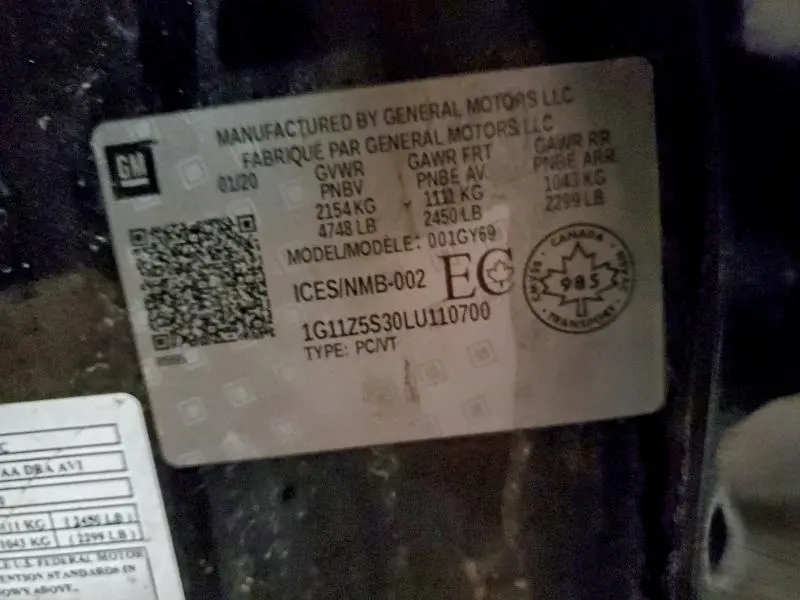 2020 CHEVROLET IMPALA LT  