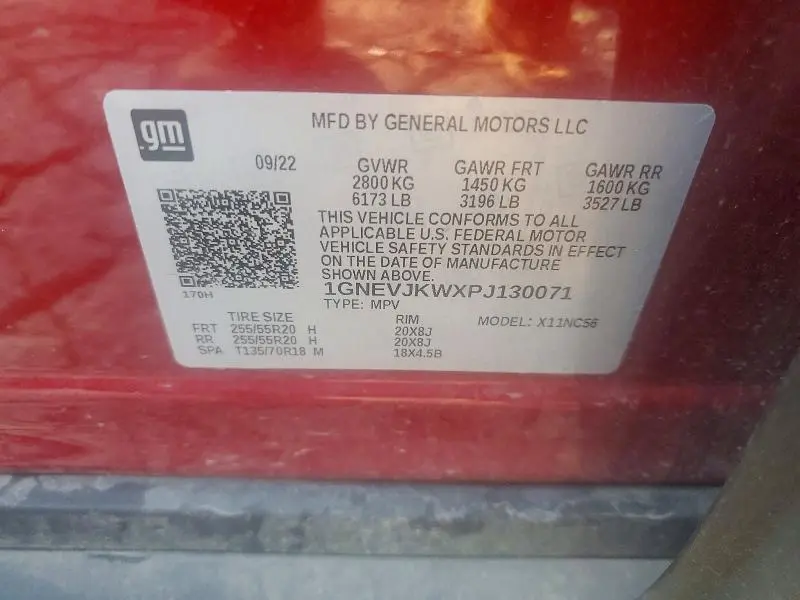 2023 CHEVROLET TRAVERSE RS  