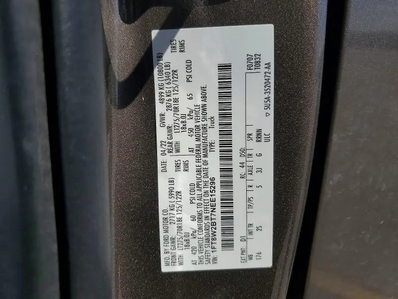2022 FORD F250 SUPER DUTY  