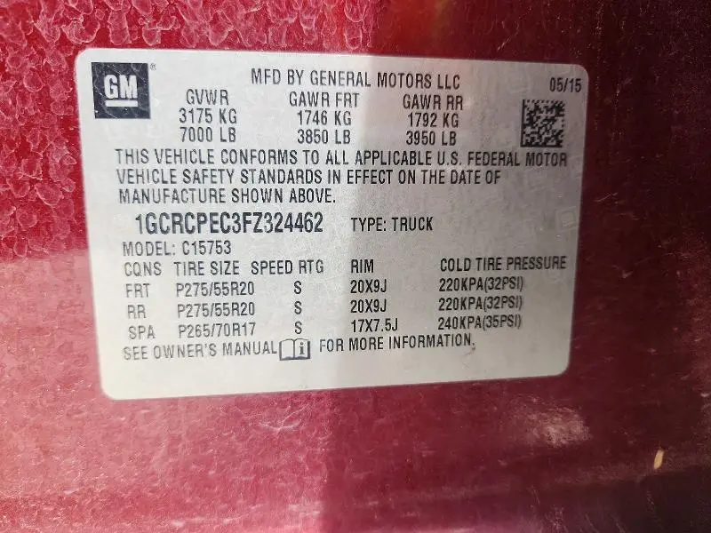 2015 CHEVROLET SILVERADO C1500  