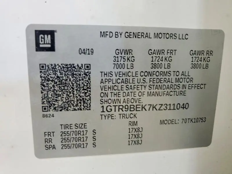 2019 GMC SIERRA K1500 SLE  