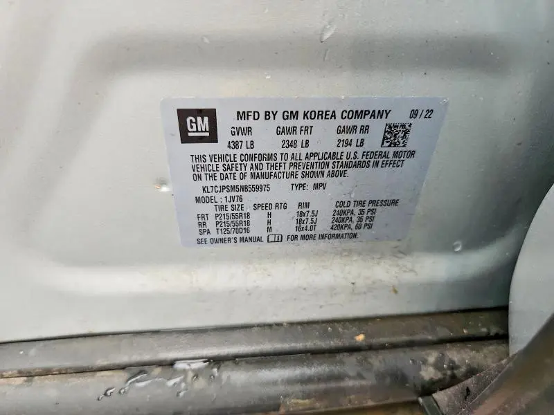 2022 CHEVROLET TRAX 1LT  