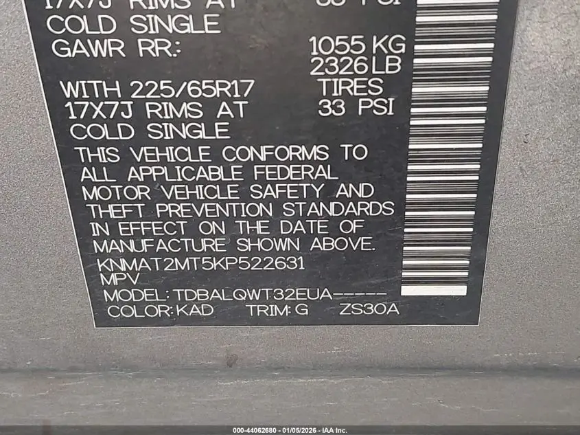 2019 NISSAN ROGUE SV