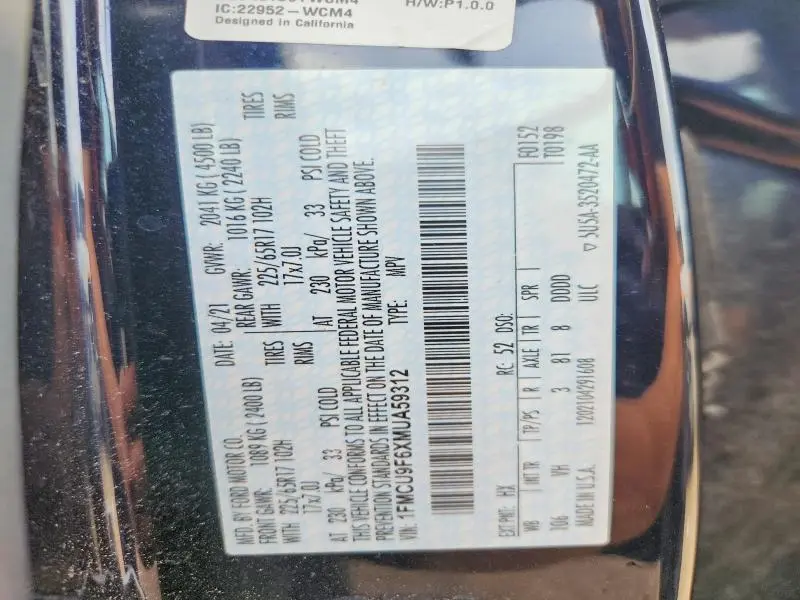 2021 FORD ESCAPE S  