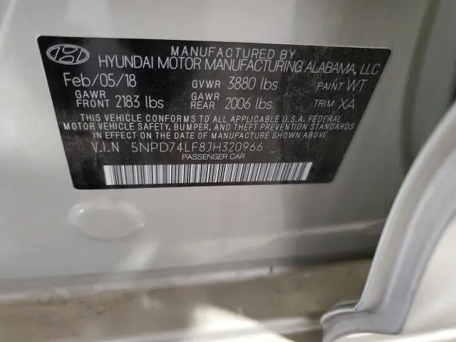 2018 HYUNDAI ELANTRA SE  