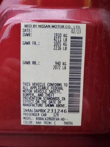 2013 NISSAN ALTIMA 2.5  