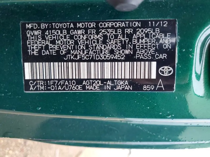 2013 SCION TC BASE  