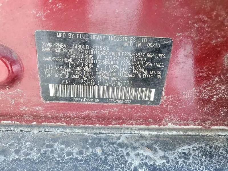 2010 SUBA FORESTER 2