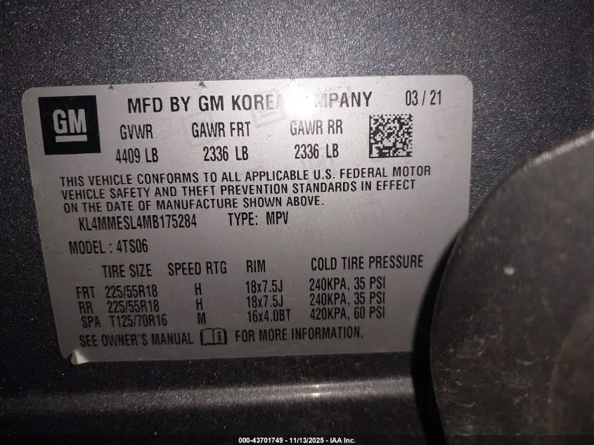 2021 BUICK ENCORE GX AWD SELECT