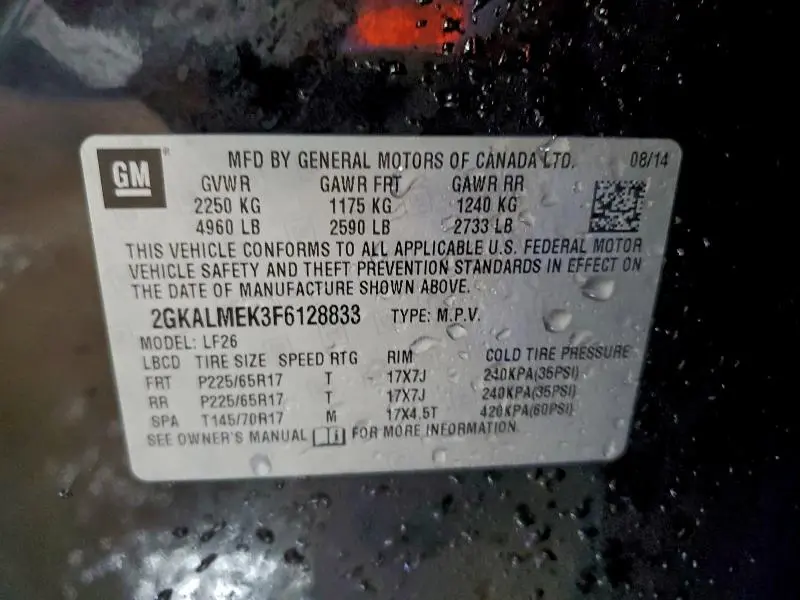 2015 GMC TERRAIN SLE  