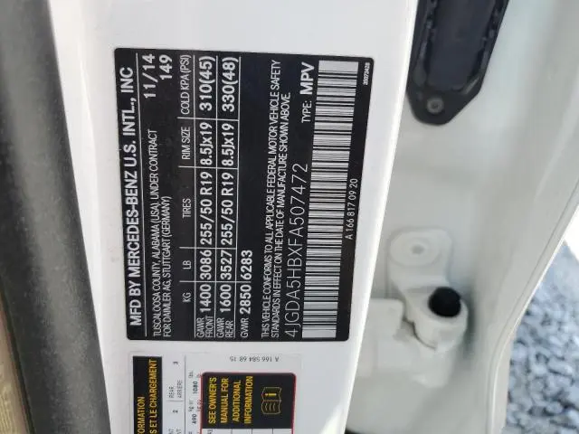 2015 MERCEDES-BENZ ML 350 4MATIC  