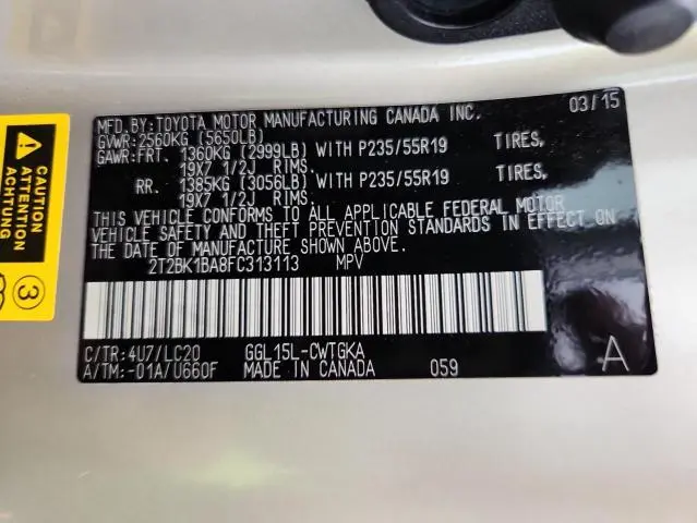 2015 LEXUS RX 350 BASE  