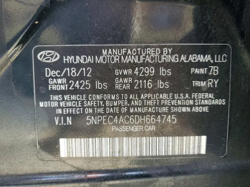 2013 HYUNDAI SONATA SE  