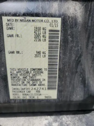 2015 NISSAN ALTIMA 2.5  