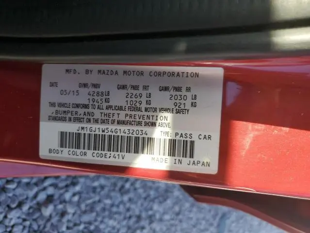 2016 MAZDA 6 GRAND TOURING  