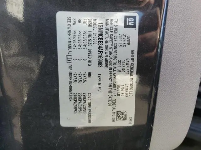 2010 CHEVROLET TAHOE C1500 LT  