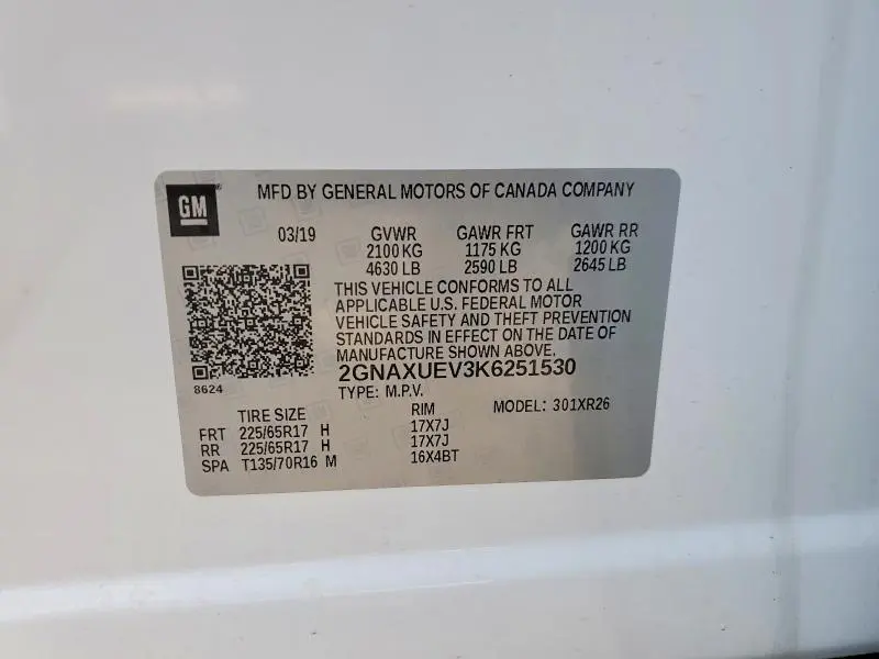 2019 CHEVROLET EQUINOX LT  