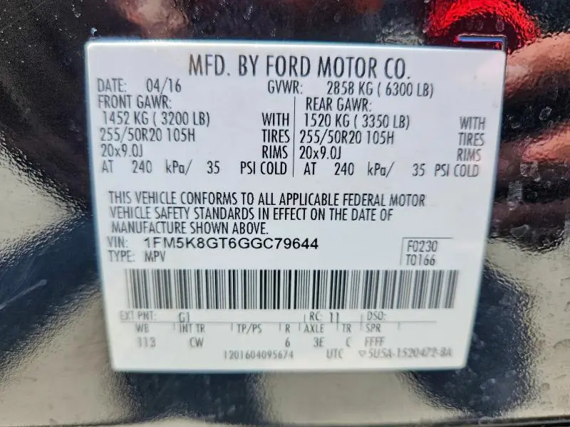 2016 FORD EXPLORER SPORT  