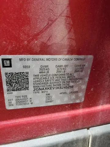 2019 CHEVROLET EQUINOX LT  