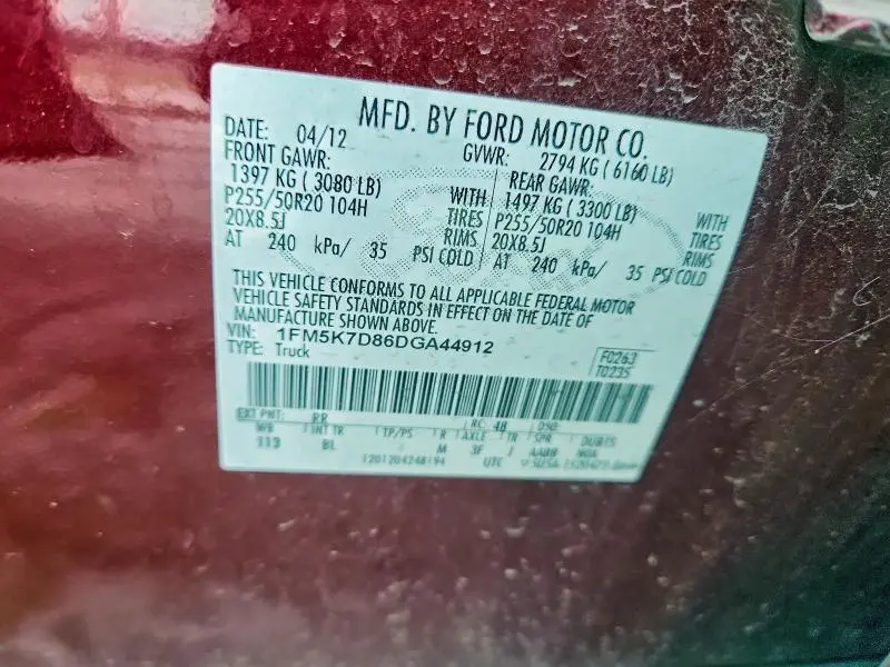 2013 FORD EXPLORER XLT  