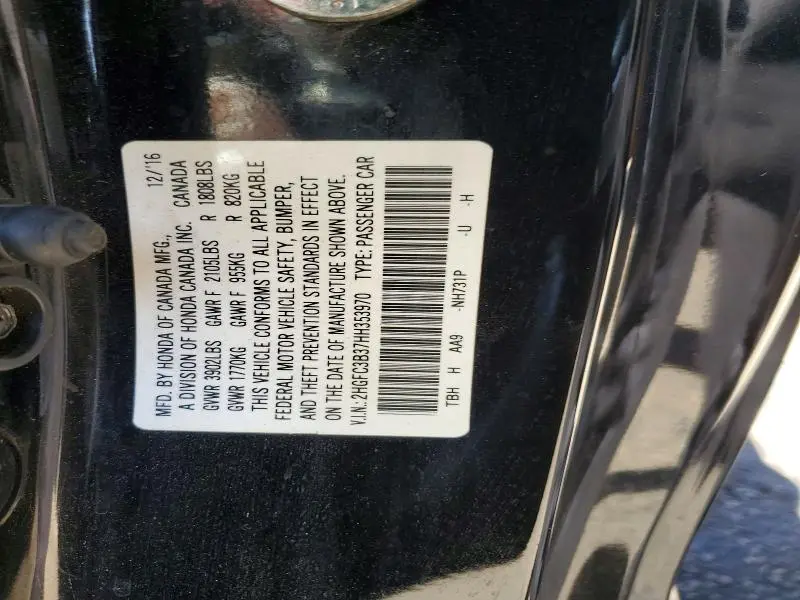 2017 HONDA CIVIC EX  