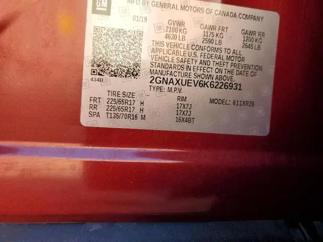 2019 CHEVROLET EQUINOX LT  