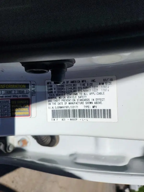 2015 HONDA CR-V EXL  