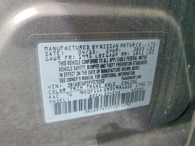 2015 NISSAN SENTRA SV  