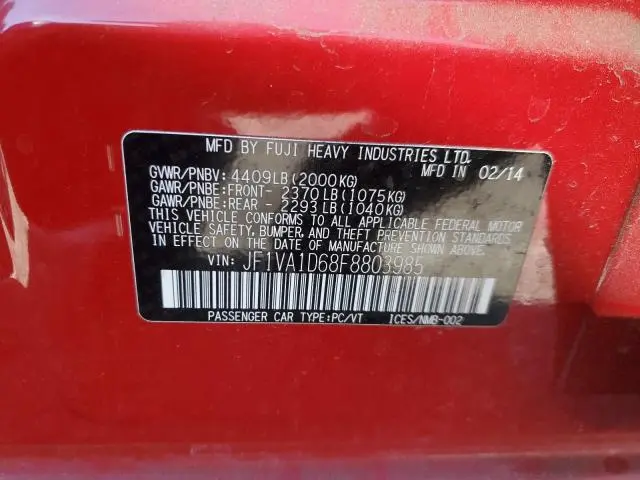 2015 SUBARU WRX PREMIUM  