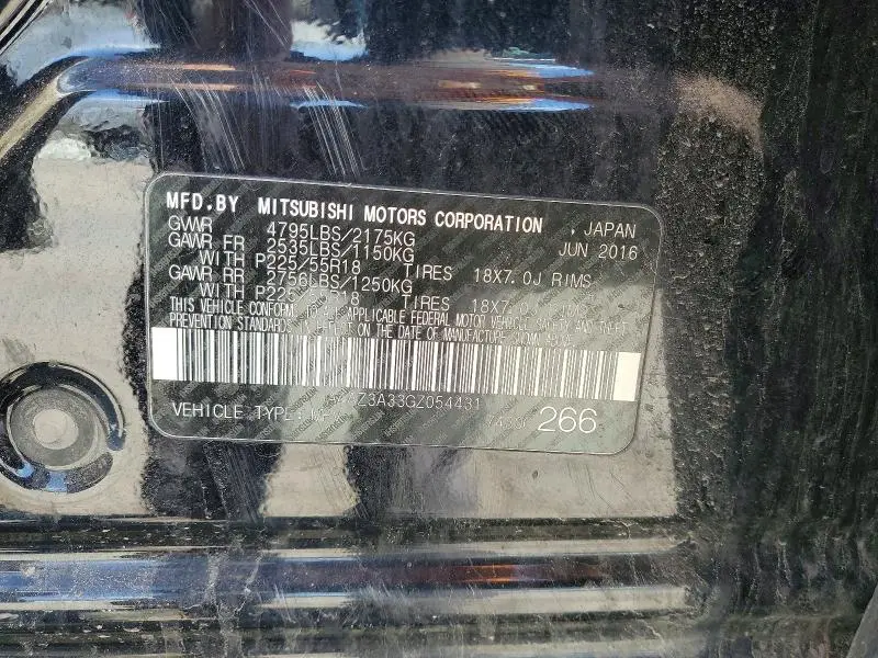2016 MITSUBISHI OUTLANDER SE  