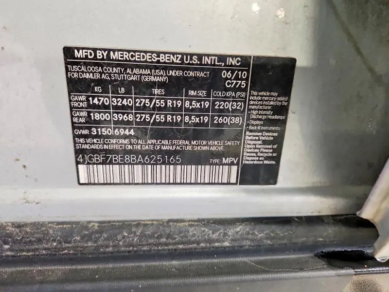 2011 MERCEDES-BENZ GL 450 4MATIC  
