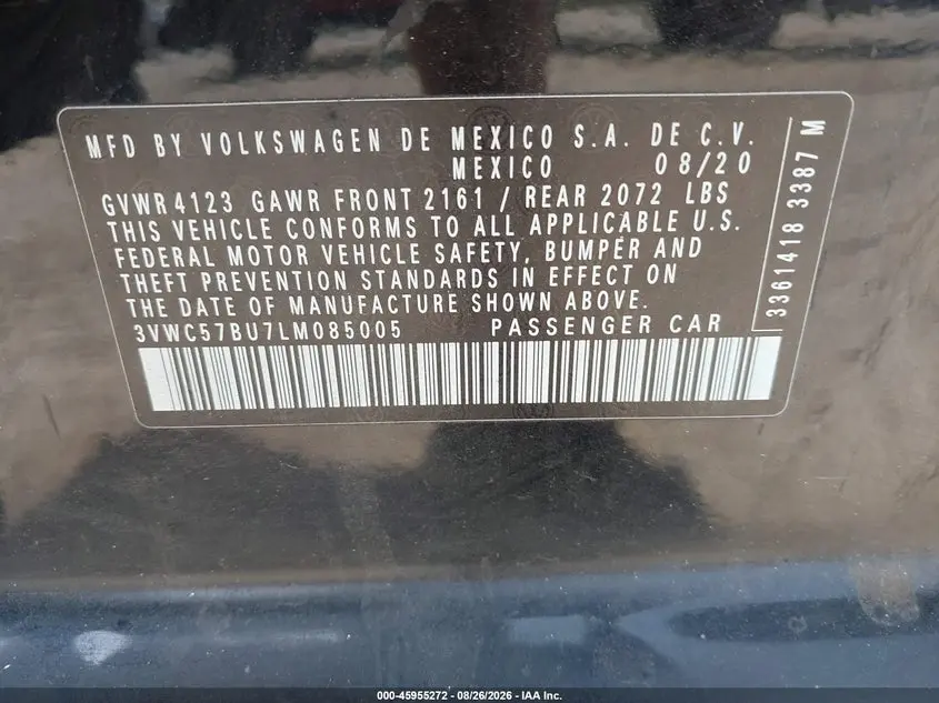 2020 VOLKSWAGEN JETTA 1.4T R-LINE/1.4T S/1.4T SE