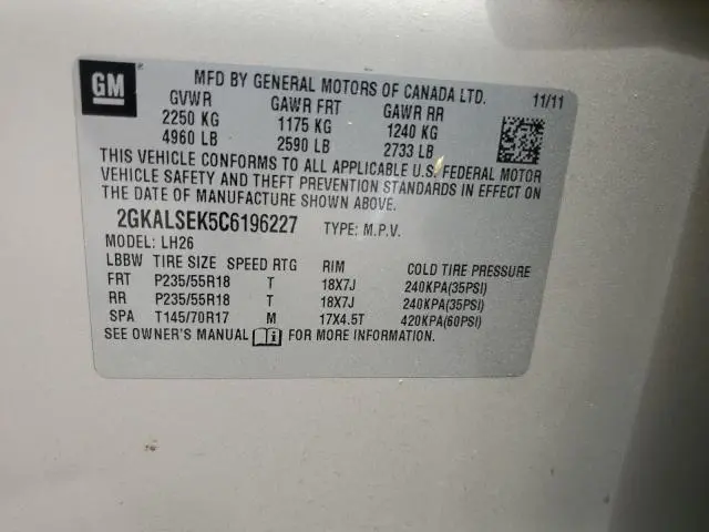 2012 GMC TERRAIN SLE  