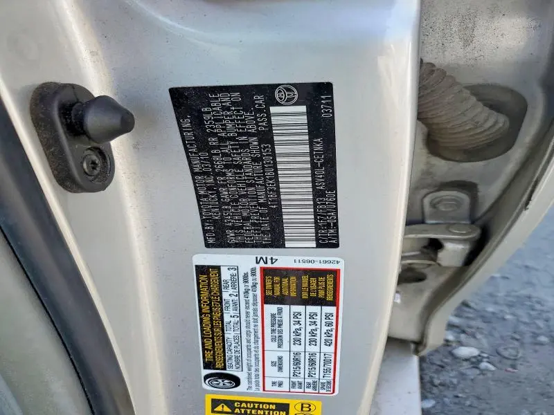2011 TOYOTA CAMRY LE  