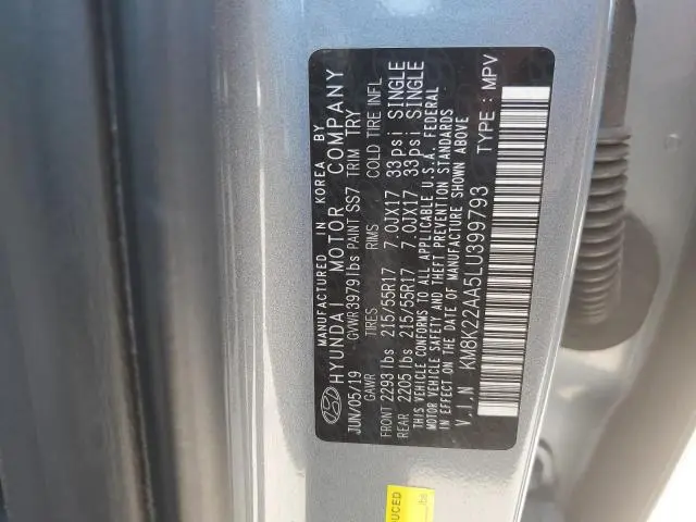 2020 HYUNDAI KONA SEL  